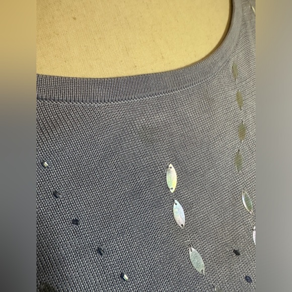 august silk sequin embellished purple cardigan medium - Picture 3 of 11